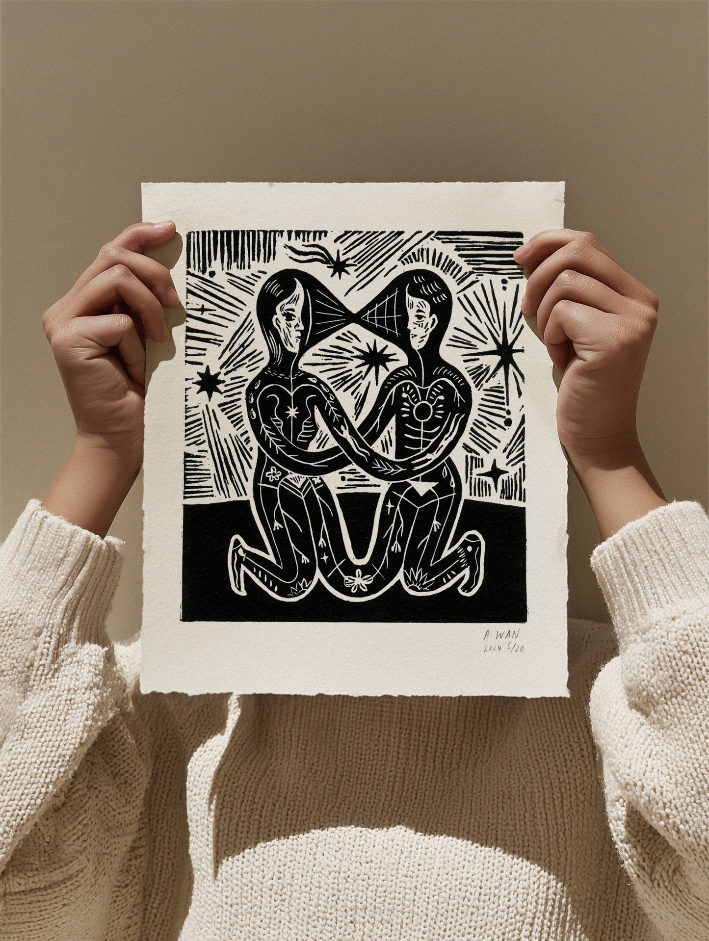 "UNION"- Limited Edition Linocut Print by Andrea Wan (Unframed)